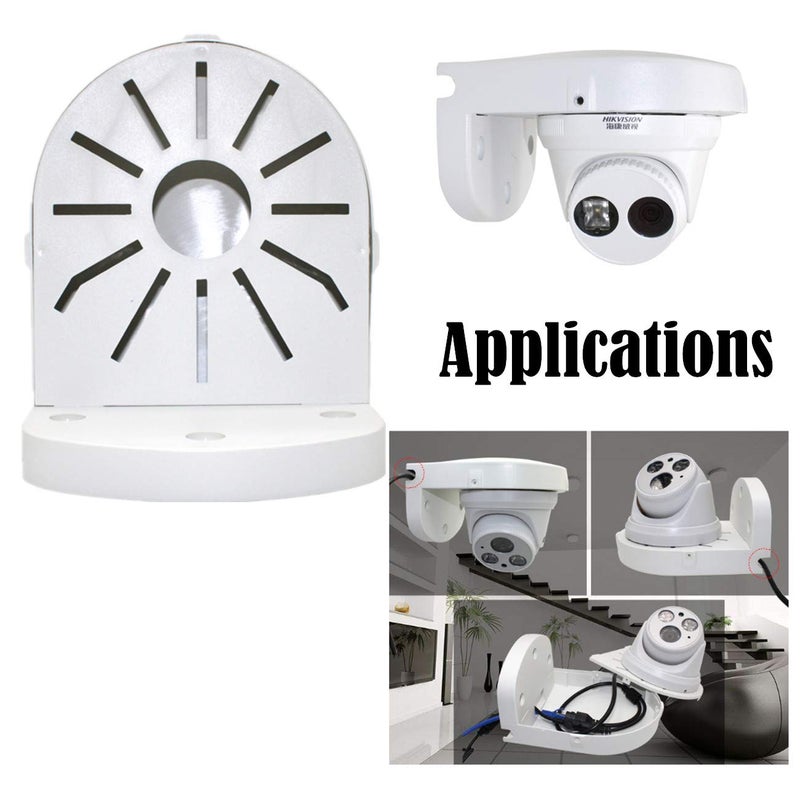 BeElion L-Shape Universal ABS Dome Camera Bracket - Weatherproof Wall/Ceiling Mount for Hikvision & More, with Integrated Cable Management - Image 3